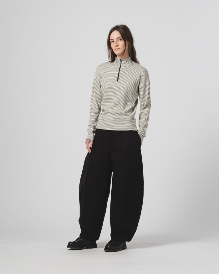 Eat Dust G.o.D Zipper Pull Over Light Wool Ecru/Black