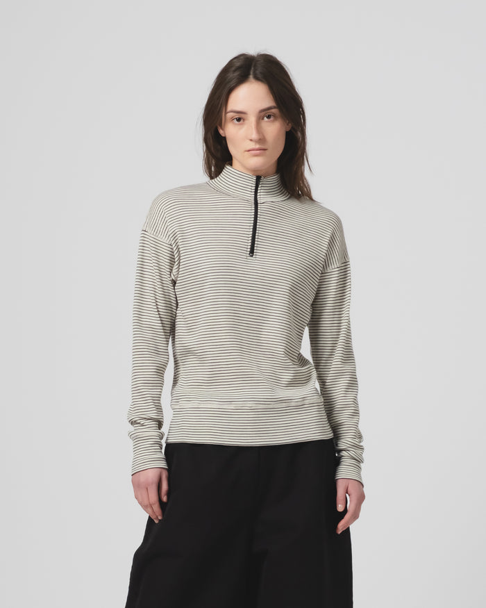 eat dust G.o.D Zipper Pull Over Light Wool Ecru/Black