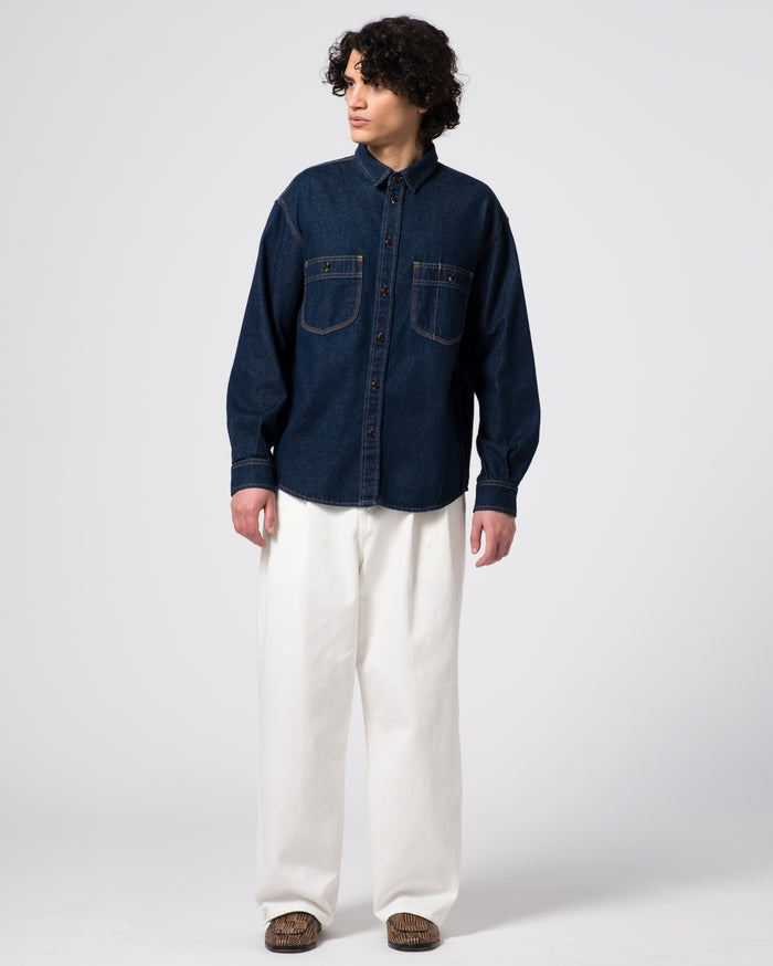 Eat Dust Mechanic Shirt Delhi Denim Blue/Stone Wash