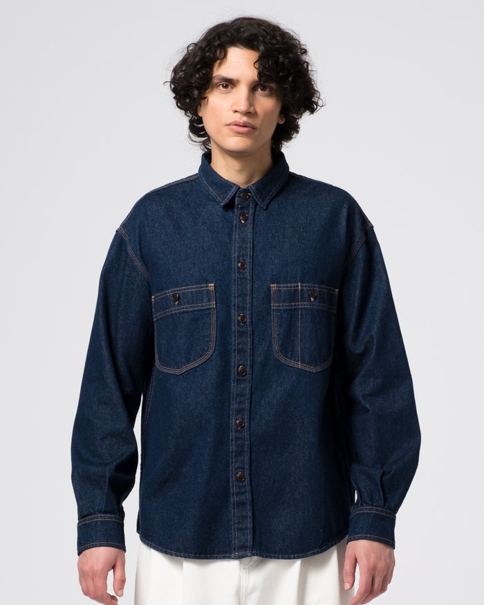 eat dust Mechanic Shirt Delhi Denim Blue/Stone Wash