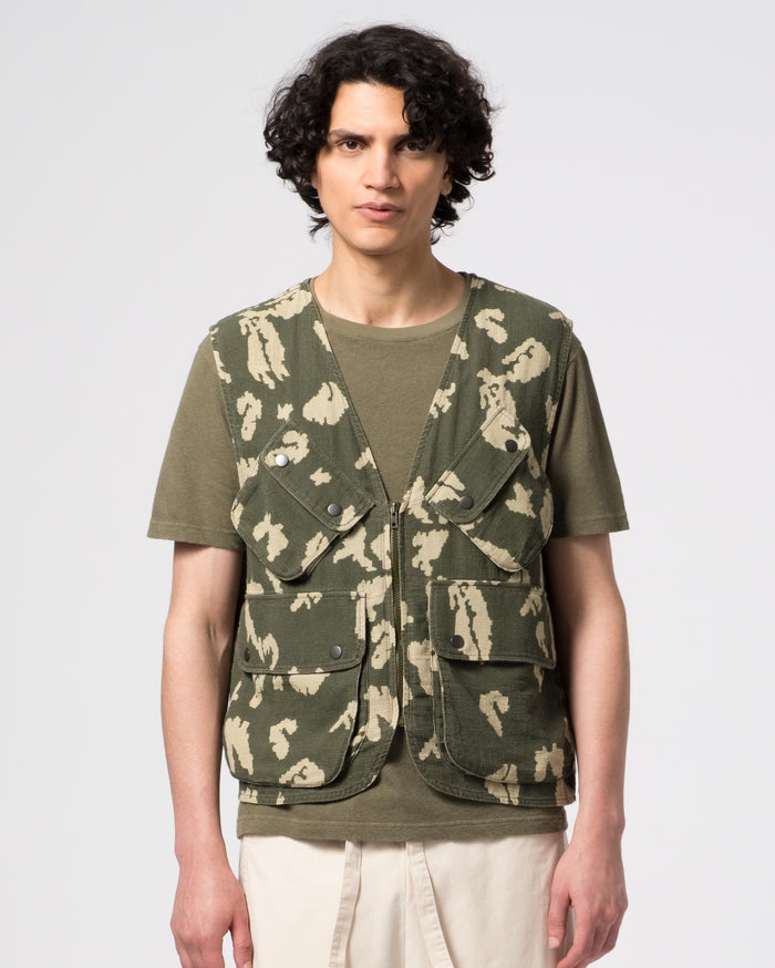 eat dust Tropical Vest Cloud Camo Mesh Light Green/Off White