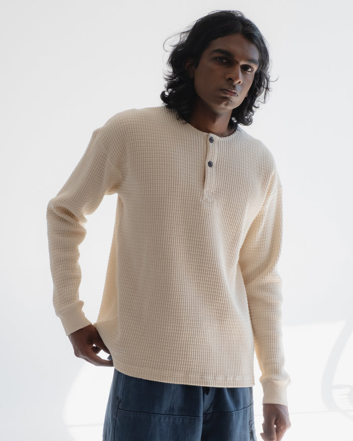 Eat Dust Venice Sweat Heavy Waffle Cotton Off-White