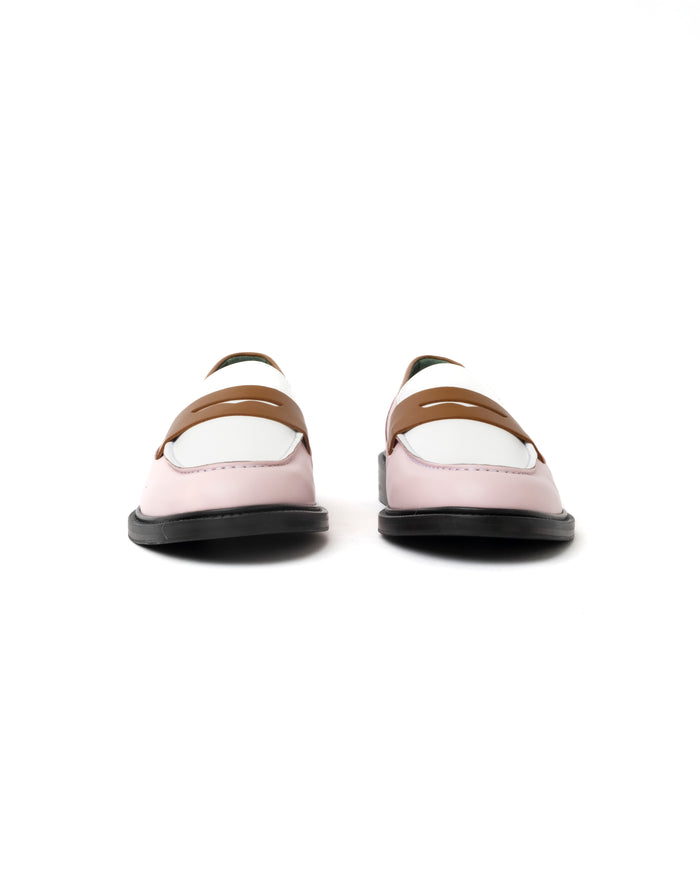 Eat Dust Vinny's Townee Tri-Tone Penny Loafer Leather Pink