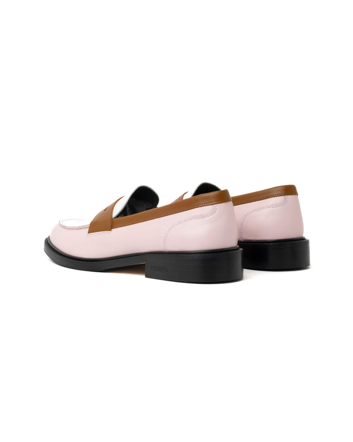 Eat Dust Vinny's Townee Tri-Tone Penny Loafer Leather Pink