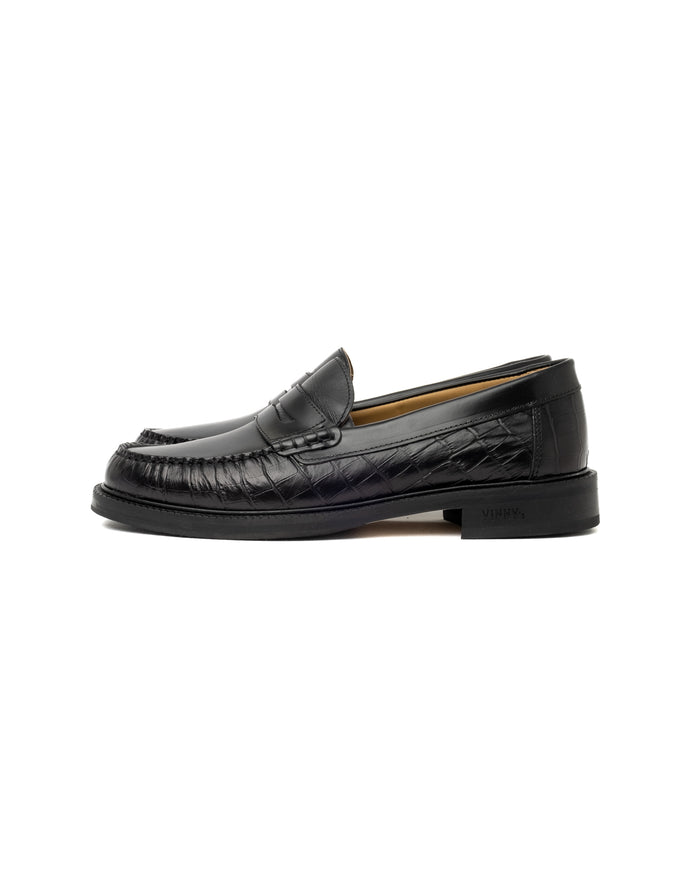 Eat Dust Vinny's Yardee Mocassin Loafer Croco Pattern Black/Black Crust
