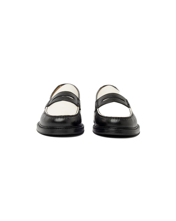 Eat Dust Vinny's Yardee Mocassin Loafer Grain Leather Black/White Crust