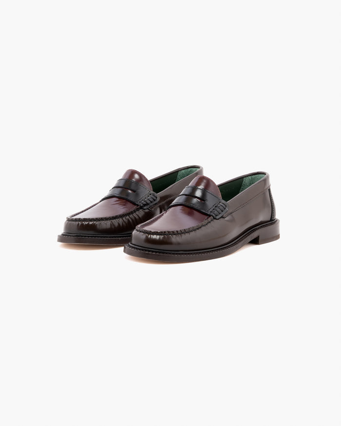 Eat Dust Vinny's Yardee Mocassin Loafer Polido Leather Brown/Burgundy/Blue