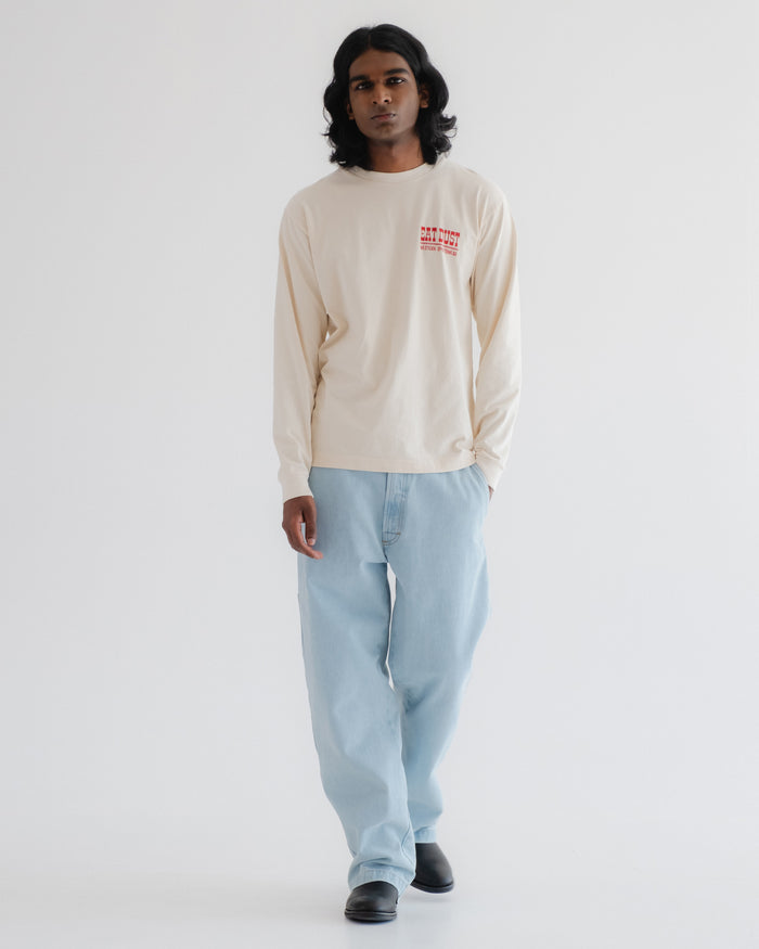 Eat Dust Western Sportswear Long Sleeve Tee Cotton Melange Off White