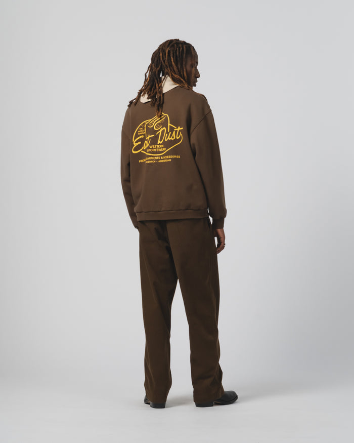 Eat Dust Western Sportswear Sweater Basic Fleece Brown