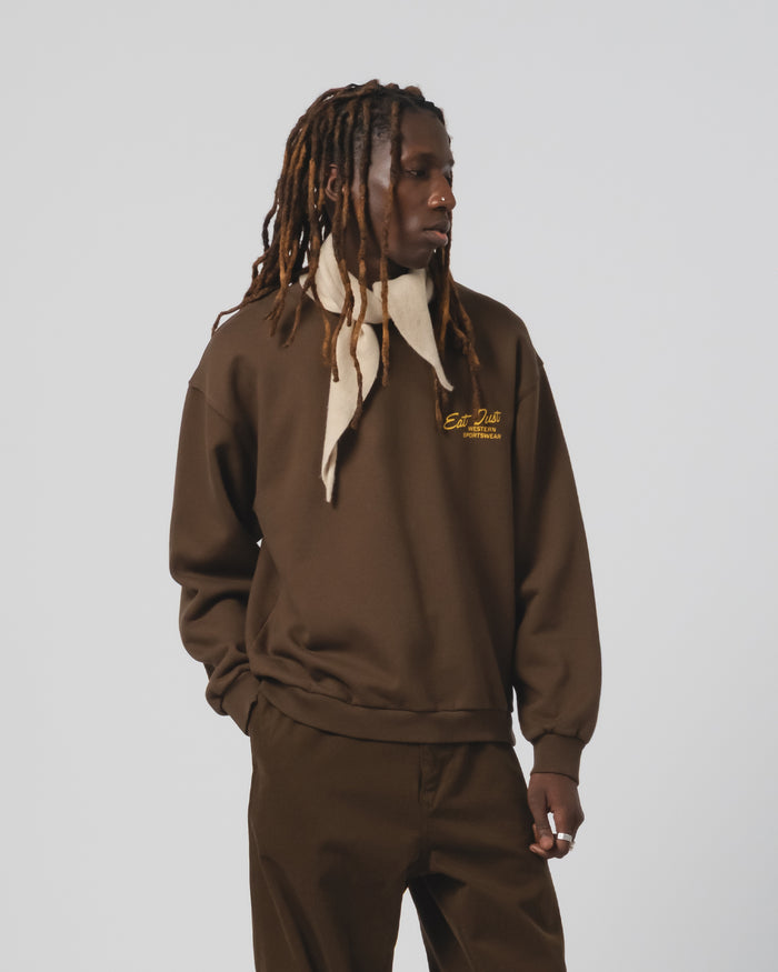 eat dust Western Sportswear Sweater Basic Fleece Brown