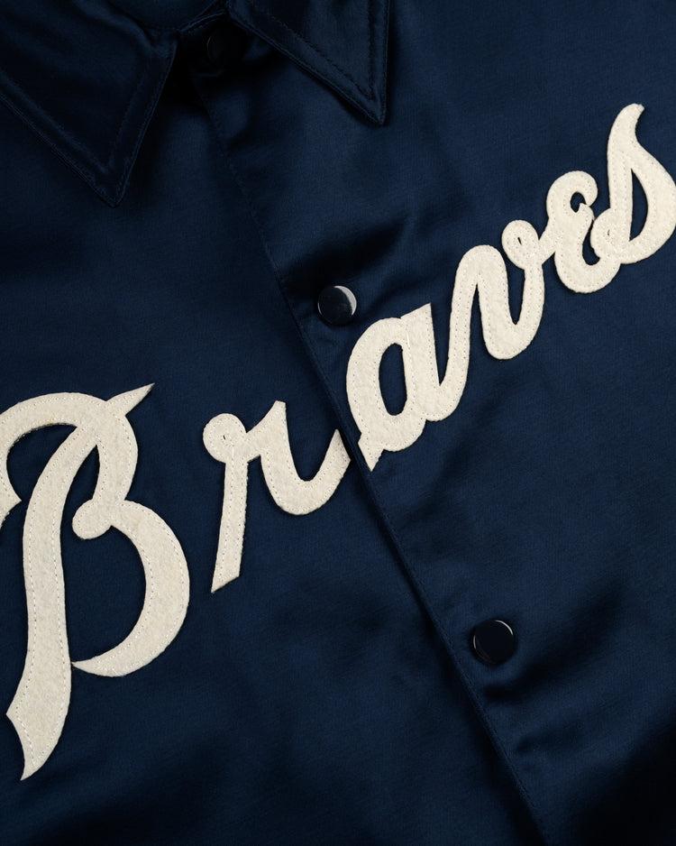 Ebbets Field Flannels Atlanta Braves 1968 Satin Windbreaker Jacket