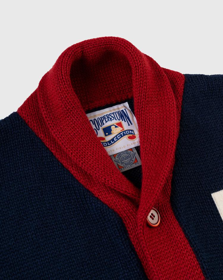 Ebbets Field Flannels Boston Braves 1915 Wool Shawl Collar Sweater