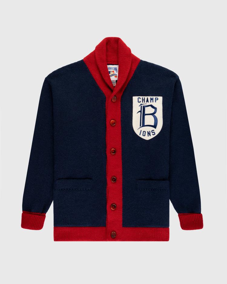 ebbets field flannels Boston Braves 1915 Wool Shawl Collar Sweater