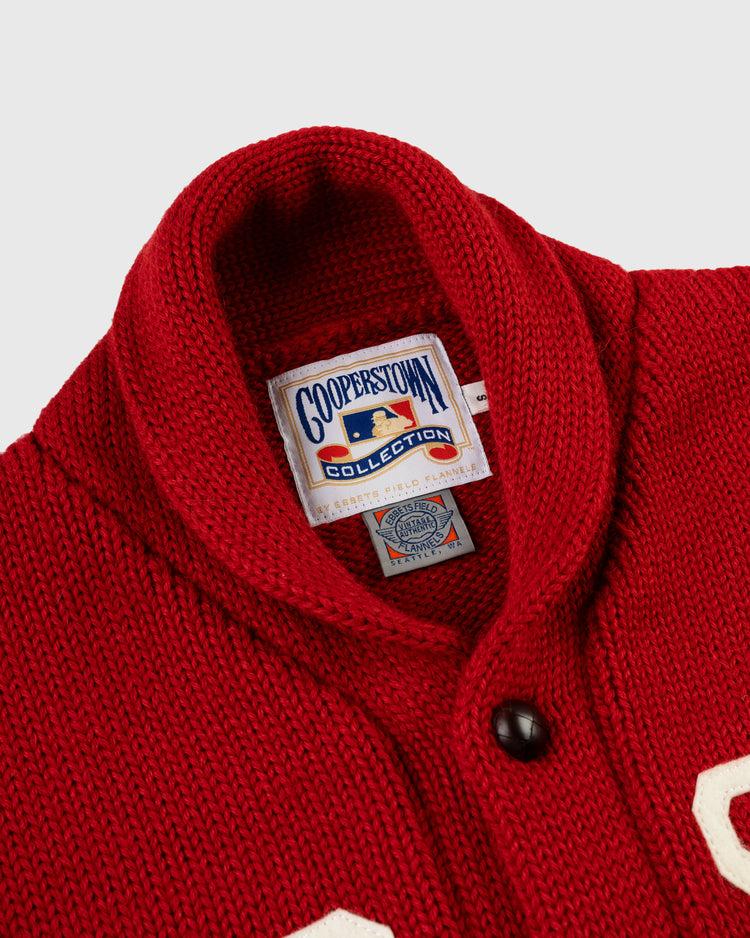 Ebbets Field Flannels Boston Red Sox 1917 Wool Shawl Collar Sweater