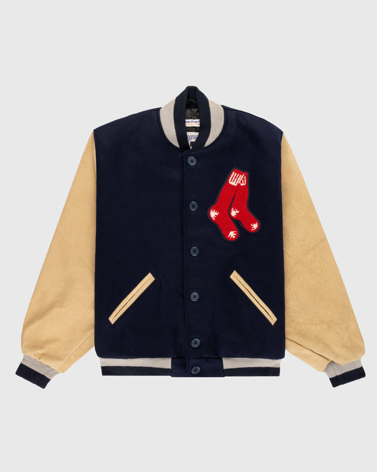 ebbets field flannels Boston Red Sox 1938 Authentic Wool & Suede Leather Varsity Jacket