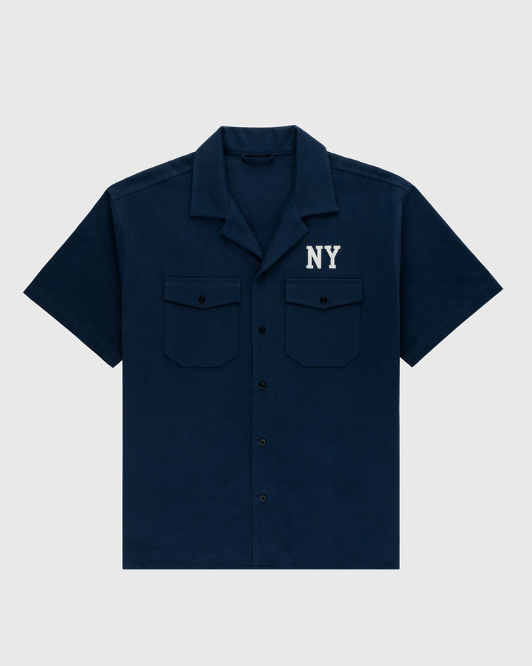 ebbets field flannels Ebbets Cotton Linen Grounds Crew Short Sleeve Workshirt