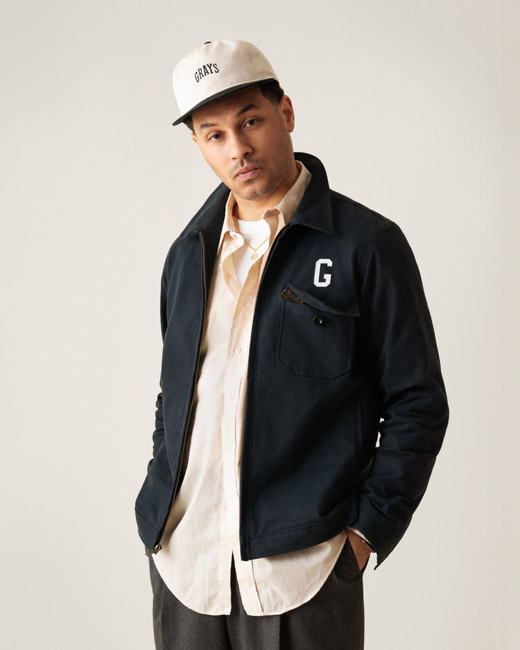 Ebbets Field Flannels Homestead Grays Cotton Grounds Crew Jacket