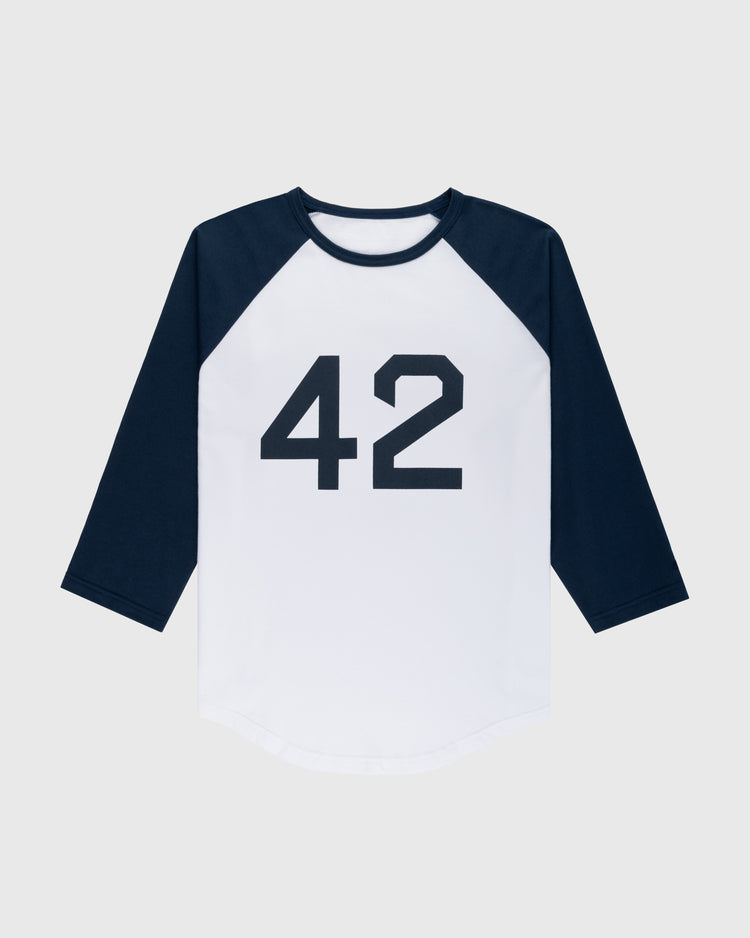 ebbets field flannels Jackie Robinson '42' Vintage Baseball Tee