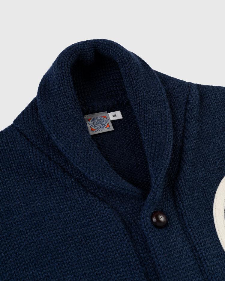 Ebbets Field Flannels Kansas City Monarchs 1922 Wool Shawl Collar Sweater