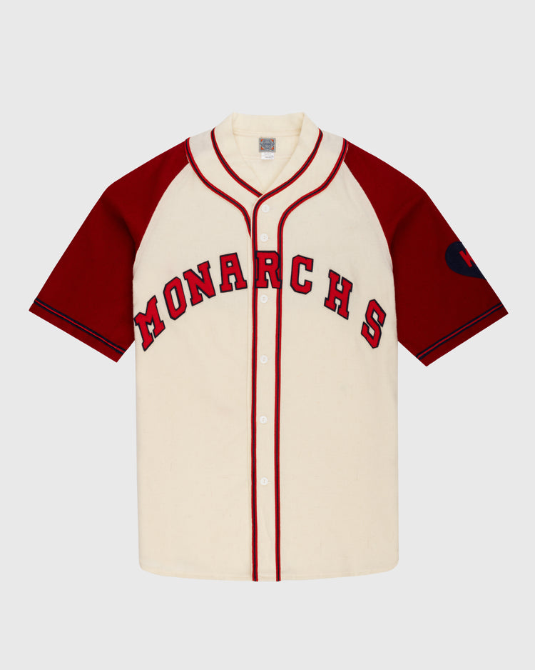 ebbets field flannels Kansas City Monarchs 1942 Authentic Wool Home Baseball Jersey