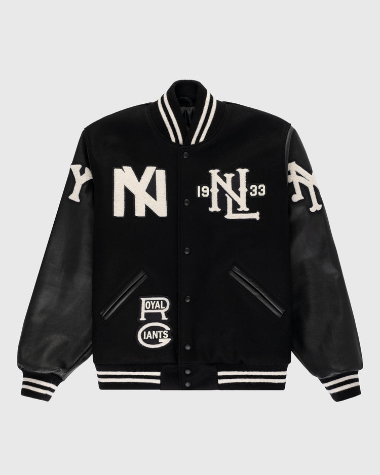 ebbets field flannels Negro League Wool & Leather Varsity Jacket
