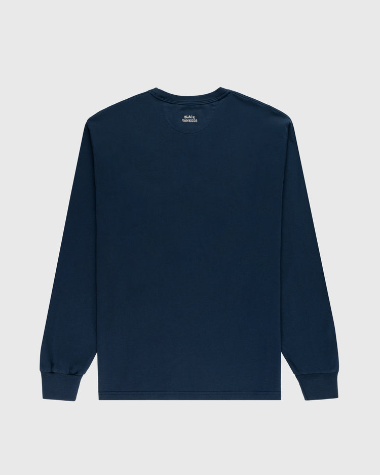 Ebbets Field Flannels New York Black Yankees Embroidered 'NY' Long Sleeve Pocket Tee