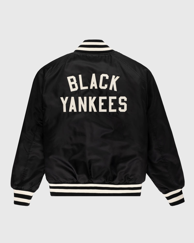 Ebbets Field Flannels New York Black Yankees Satin Varsity Jacket