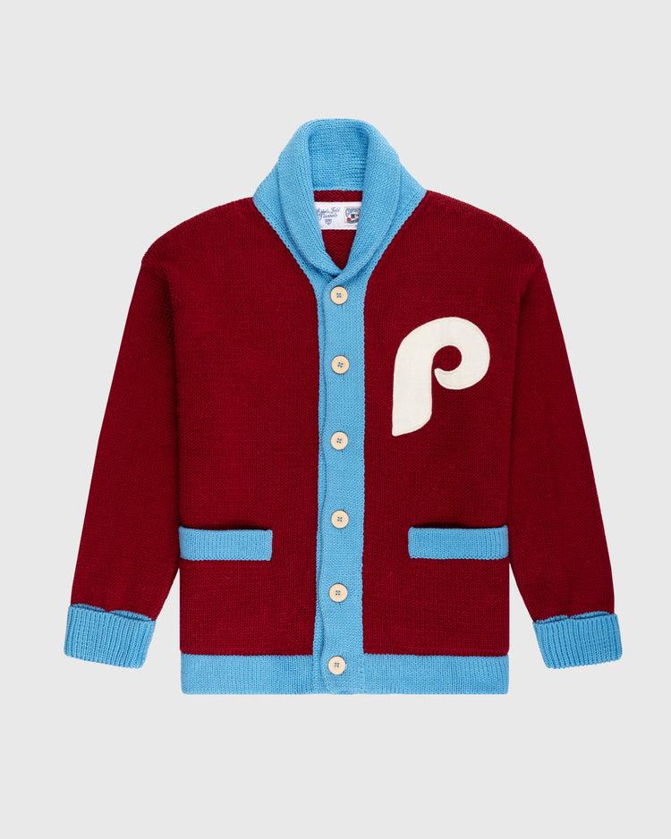 ebbets field flannels Philadelphia Phillies 1979 Wool Shawl Collar Sweater ebbets field flannels Philadelphia Phillies 1979 Wool Shawl Collar Sweater