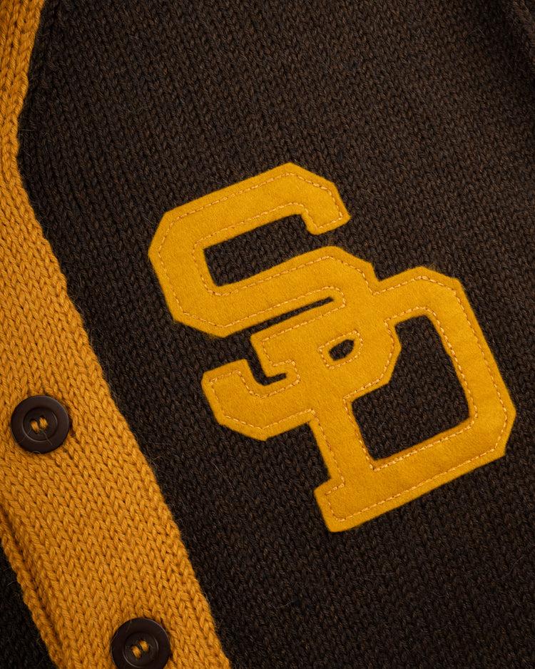 Ebbets Field Flannels San Diego Padres 1969 Wool Shawl Collar Sweater
