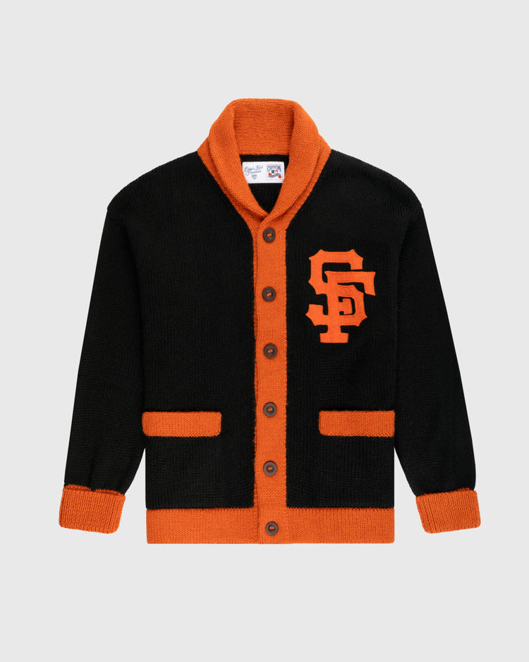 ebbets field flannels San Francisco Giants 1958-1972 Wool Shawl Collar Sweater