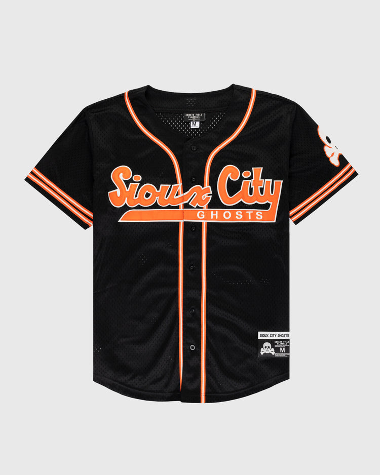 ebbets field flannels Sioux City Ghosts Mesh Button-Up Jersey