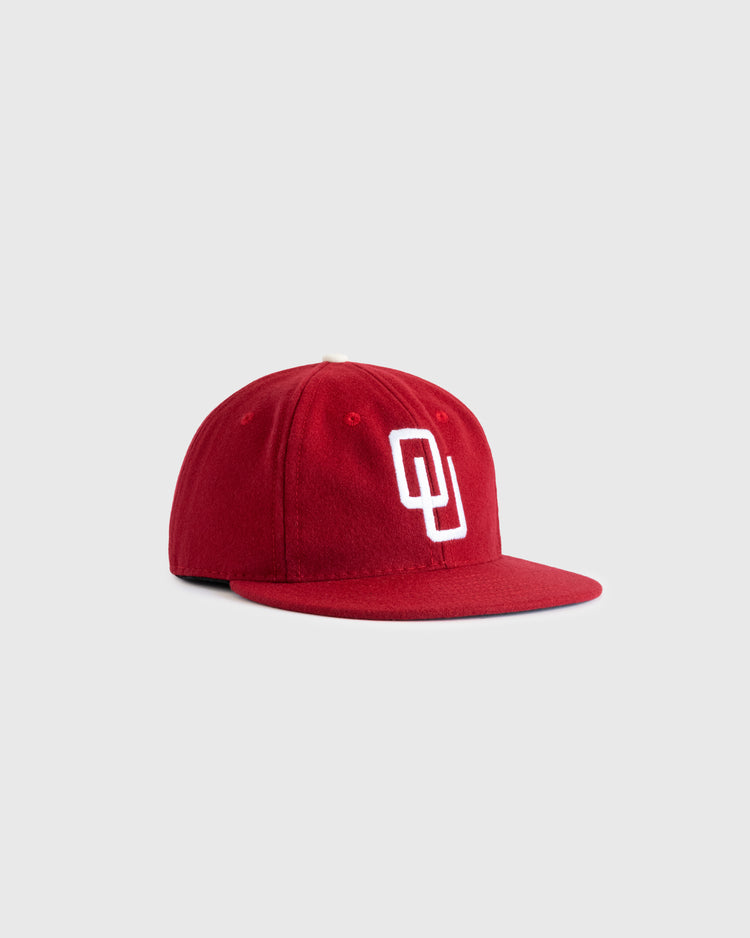 Ebbets Field Flannels University Of Oklahoma 1975 Authentic Wool Ballcap