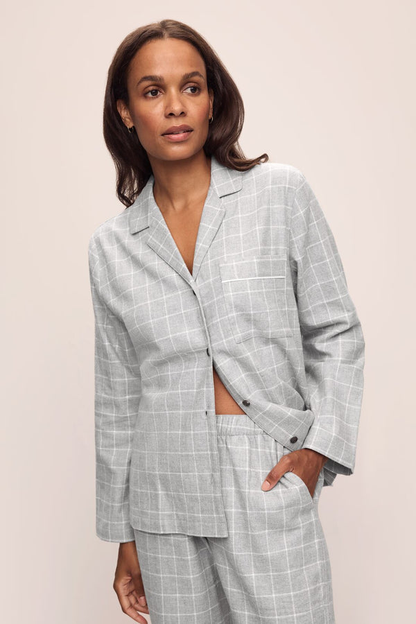eberjey Flannel Long PJ Set