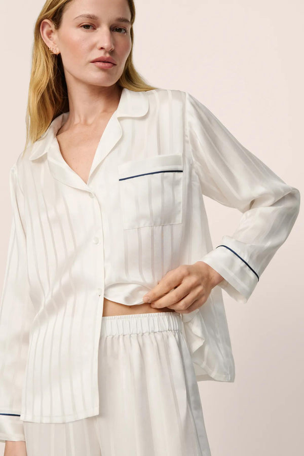 Eberjey Inez Washable Silk Jacquard Long PJ Set