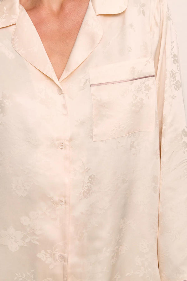 Eberjey Inez Washable Silk Jacquard Long PJ Set