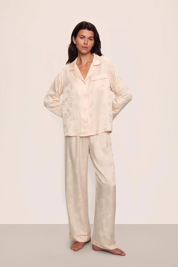 eberjey Inez Washable Silk Jacquard Long PJ Set