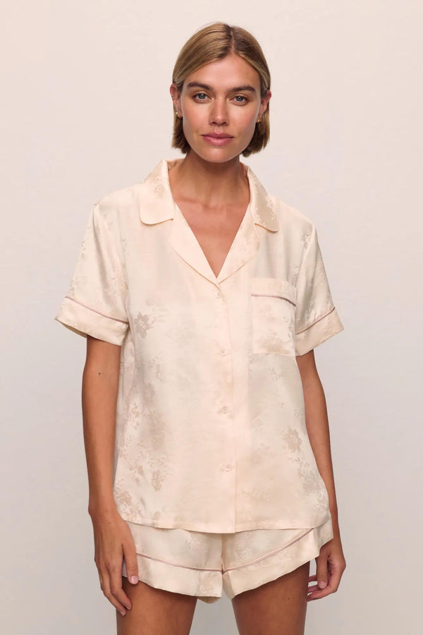 eberjey Inez Washable Silk Jacquard Short PJ Set