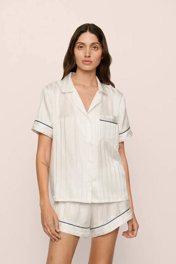 eberjey Inez Washable Silk Jacquard Short PJ Set