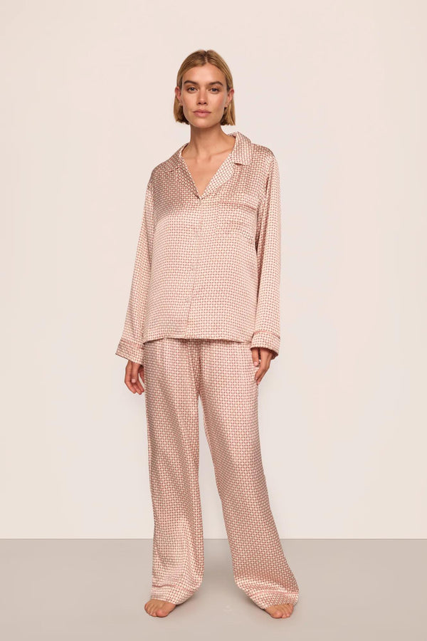 Eberjey Inez Washable Silk Printed Long PJ Set