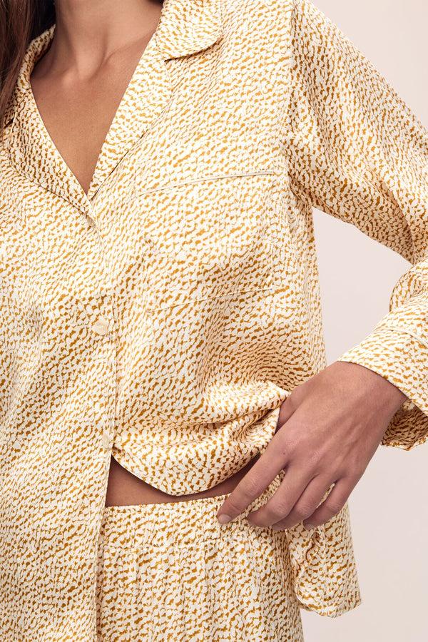 Eberjey Inez Washable Silk Printed Long PJ Set