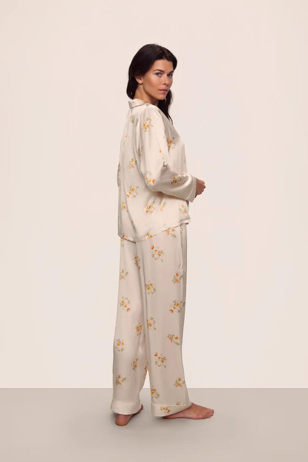 Eberjey Inez Washable Silk Printed Long PJ Set