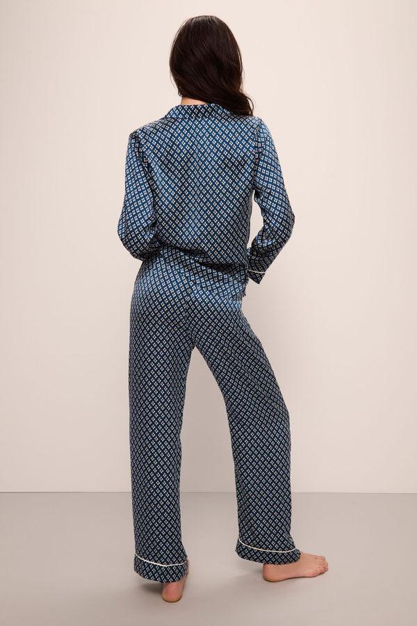 Eberjey Inez Washable Silk Printed Long PJ Set