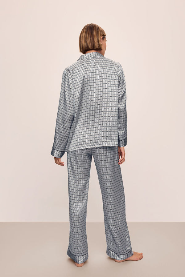 Eberjey Inez Washable Silk Printed Long PJ Set