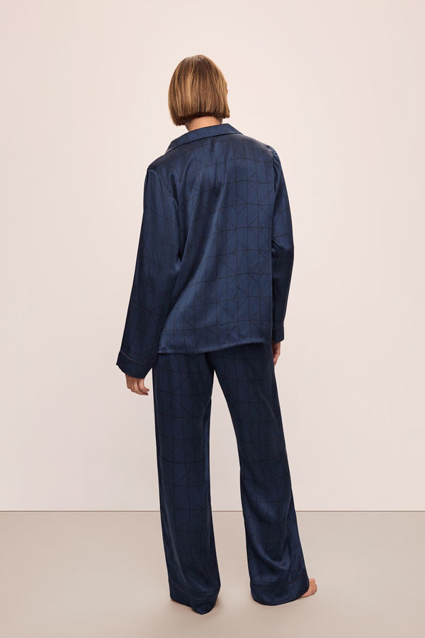 Eberjey Inez Washable Silk Printed Long PJ Set