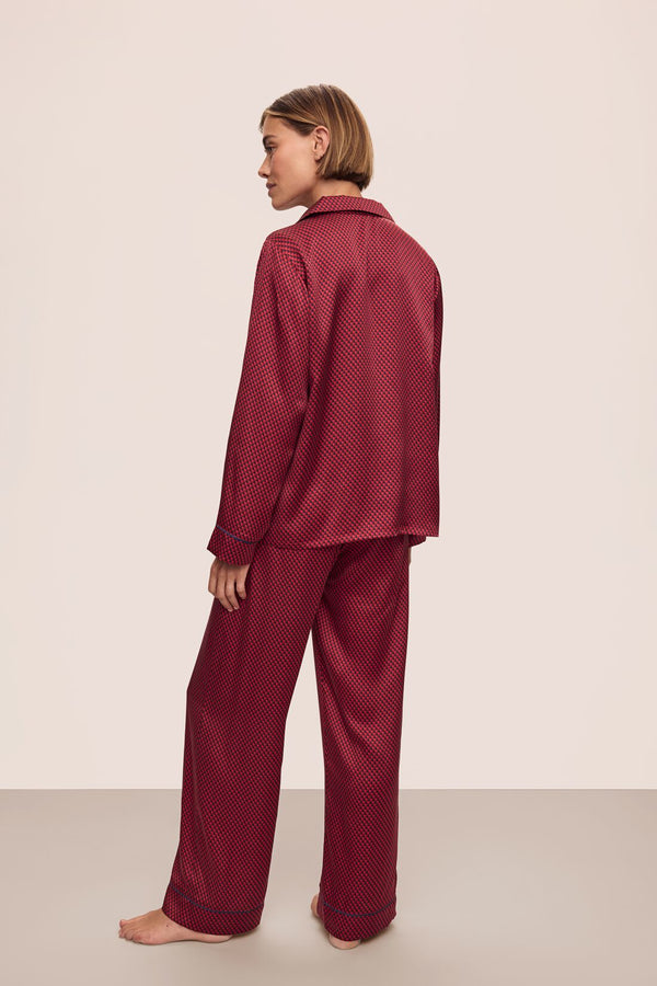 Eberjey Inez Washable Silk Printed Long PJ Set