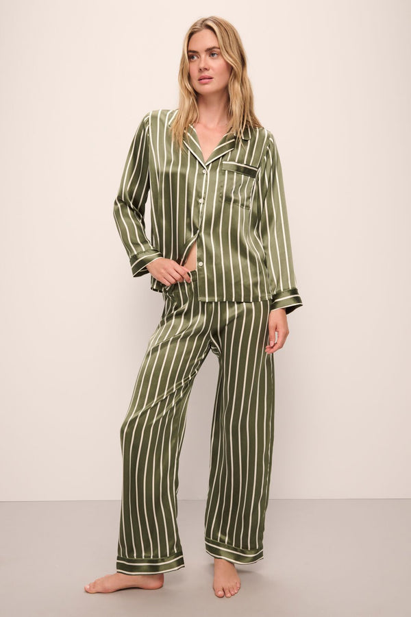 Eberjey Inez Washable Silk Printed Long PJ Set