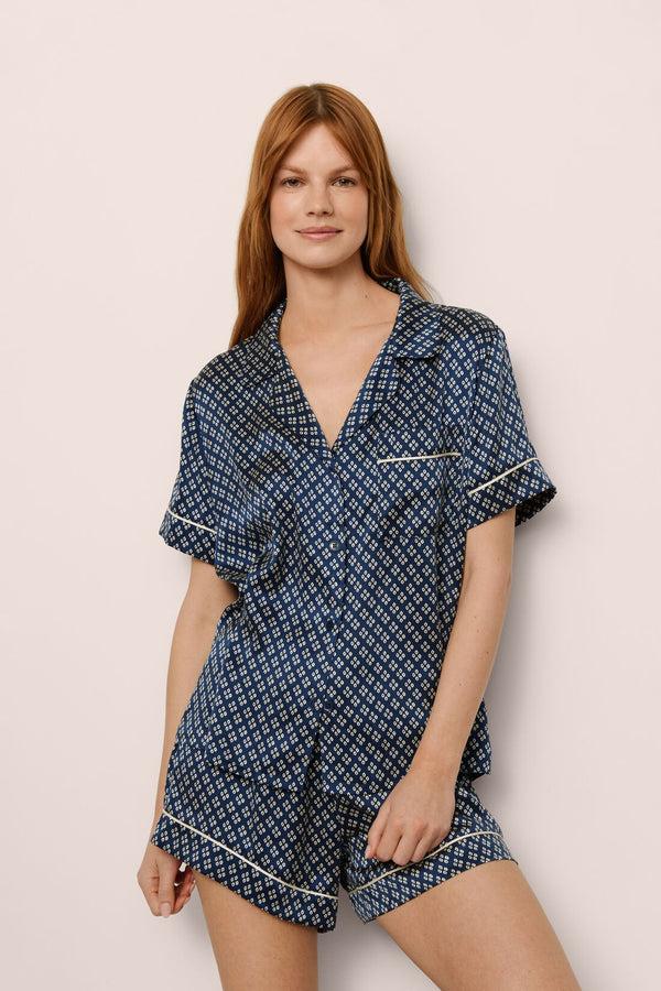eberjey Inez Washable Silk Printed Short PJ Set