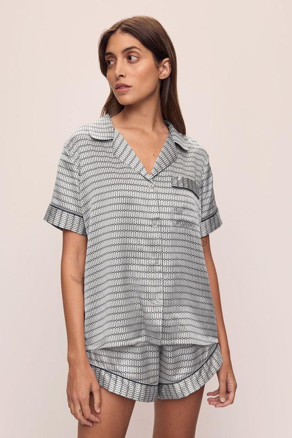 eberjey Inez Washable Silk Printed Short PJ Set