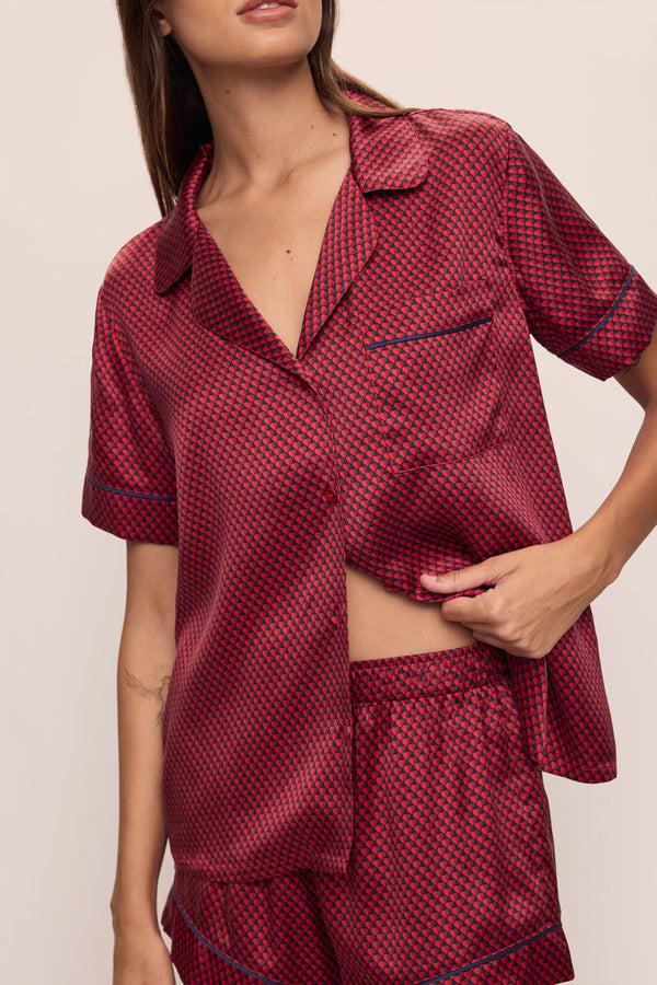 Eberjey Inez Washable Silk Printed Short PJ Set