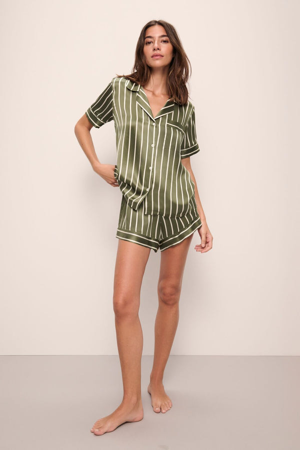 eberjey Inez Washable Silk Printed Short PJ Set